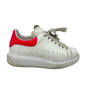 ALEXANDER MCQUEEN Oversized Chunky Platform Sneakers White Red-Orange - Sz 5 1/2